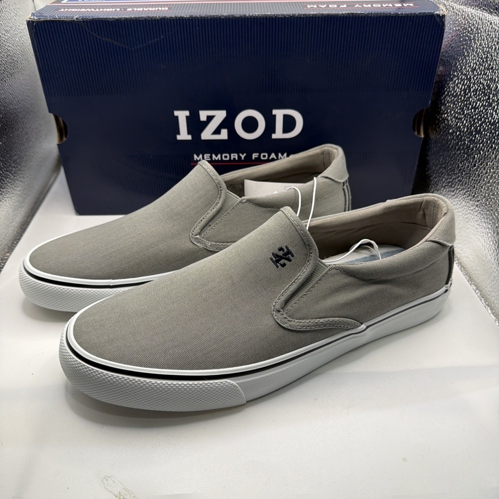 Izod Size 9 M / SUNAPEE / Gray / Canvas / Sneakers / Loafers New Men's‎ Shoes
